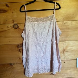 Maurice’s Women’s Plus Size 3x Crinkle Lace Cami in Blush Pink New without tags